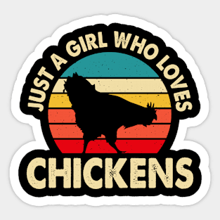 Just A Girl Who Loves Chickens T Shirt For Women T-Shirt Sticker